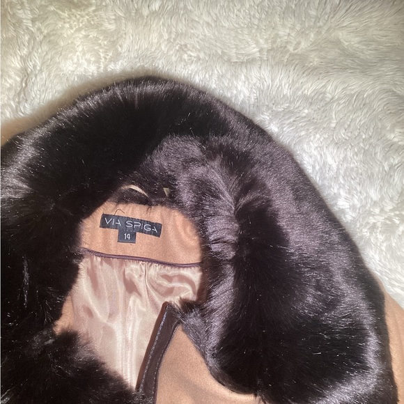 Via spiga faux fur trim wool blend jacket size 14 - Picture 10 of 14